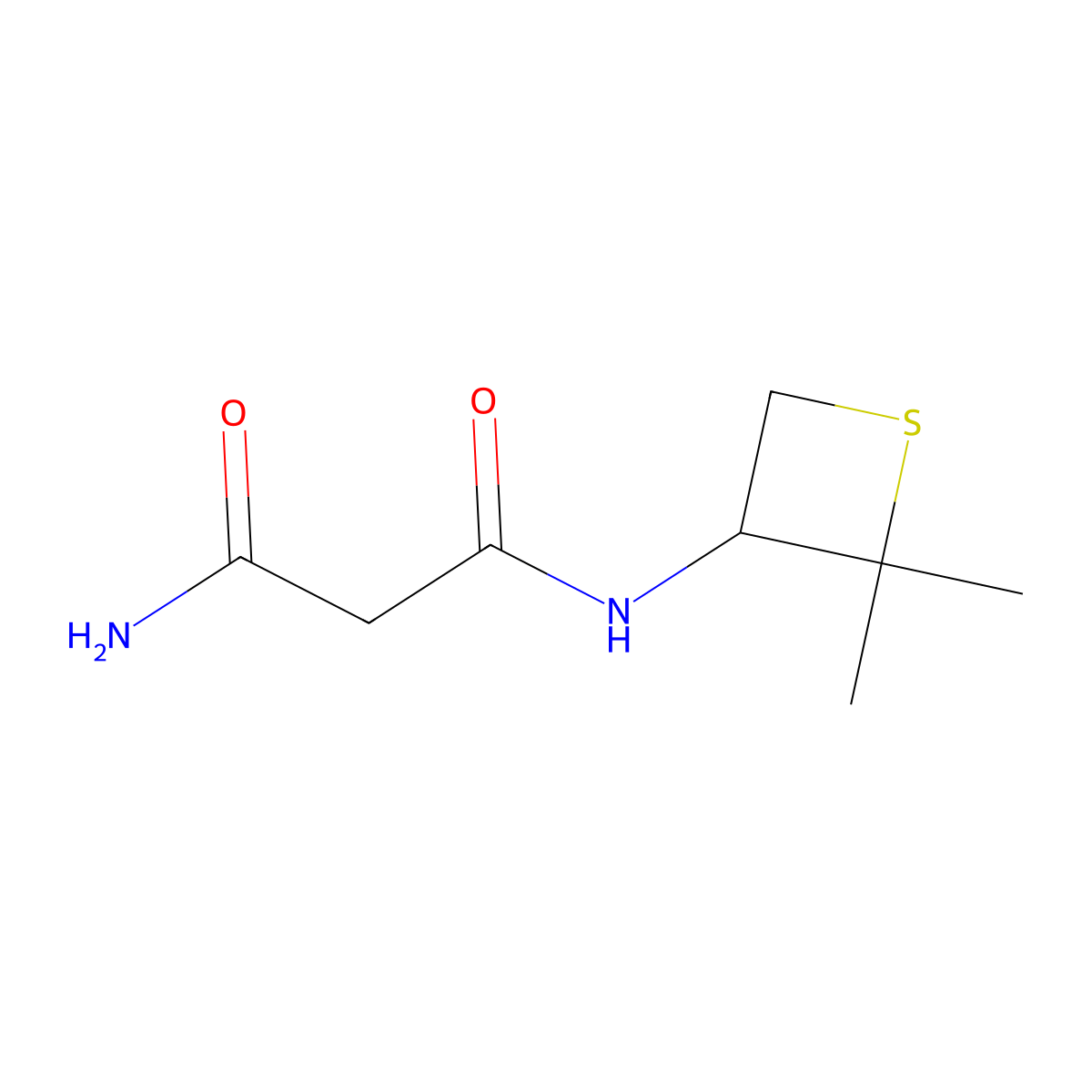 N1-(2,2-Dimethylthietan-3-yl)malonamide molecular structure, CAS 1872049-04-1