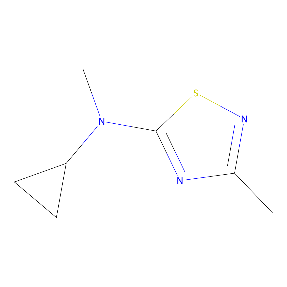 N-cyclopropyl-N,3-dimethyl-1,2,4-thiadiazol-5-amine molecular structure, CAS 1872052-68-0