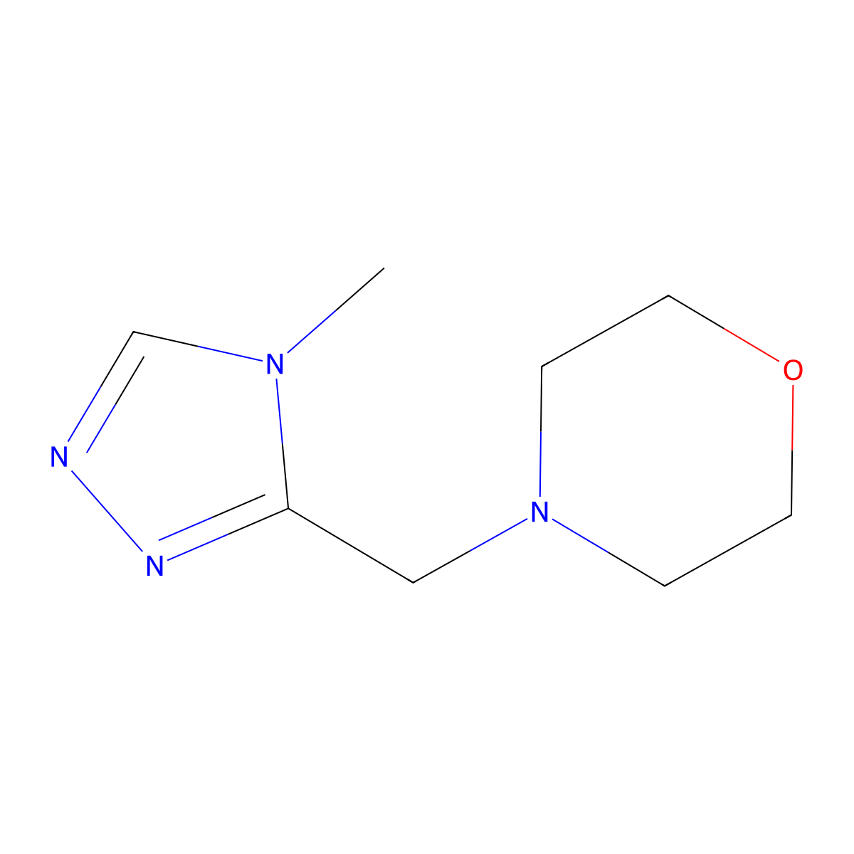 4-[(4-methyl-4H-1,2,4-triazol-3-yl)methyl]morpholine molecular structure, CAS 1872055-31-6