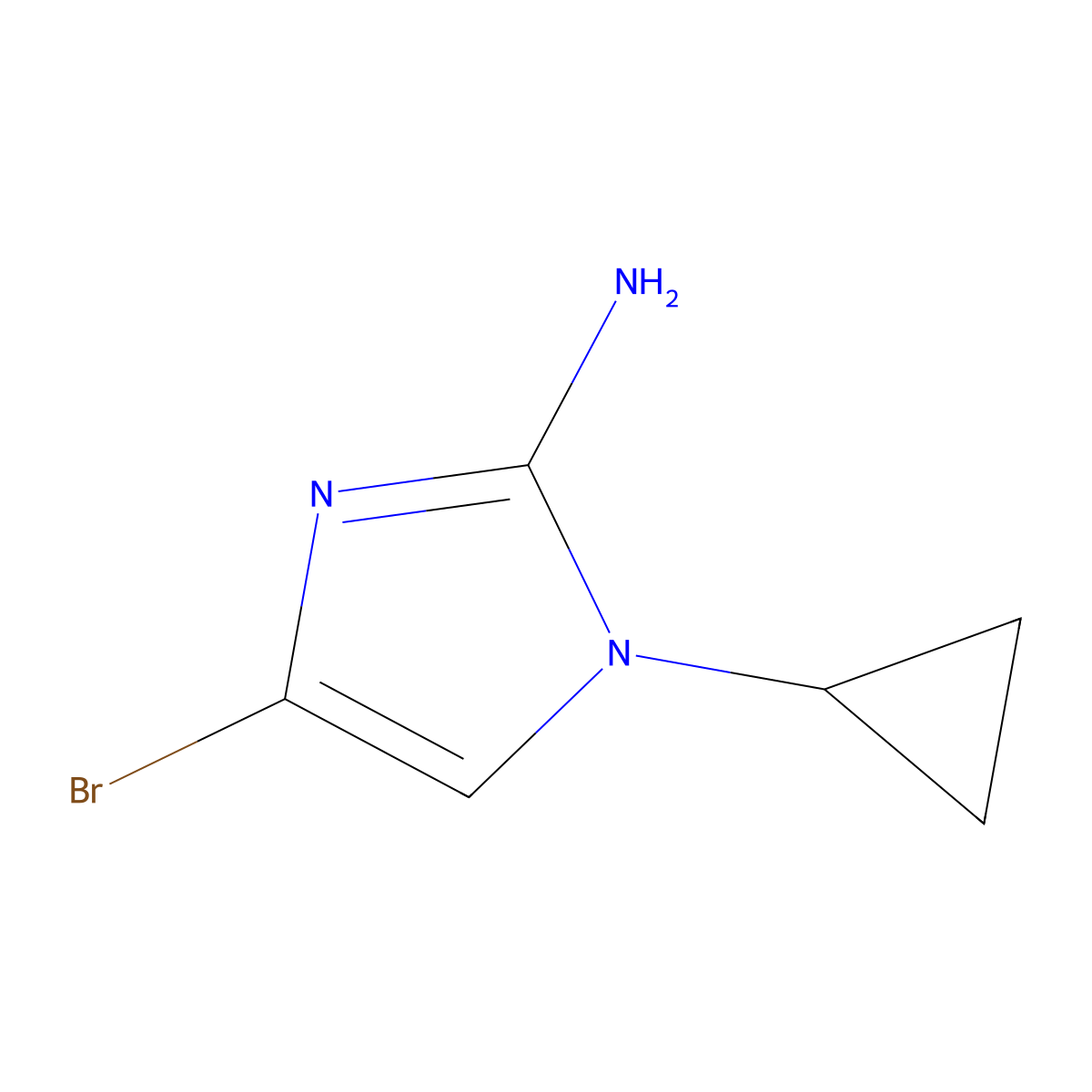 4-bromo-1-cyclopropyl-1H-imidazol-2-amine molecular structure, CAS 1872068-72-8