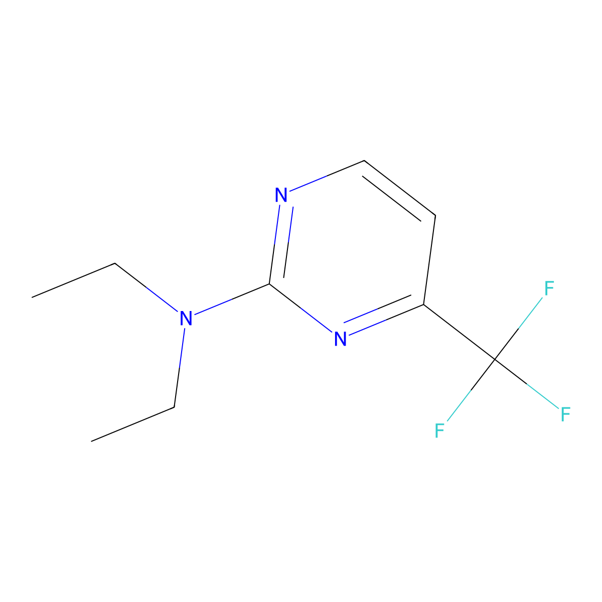 N,N-diethyl-4-(trifluoromethyl)pyrimidin-2-amine molecular structure, CAS 1872078-47-1