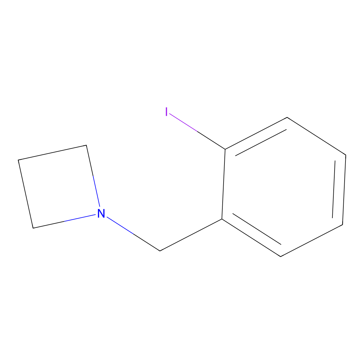 1-[(2-Iodophenyl)methyl]azetidine molecular structure, CAS 1872078-53-9
