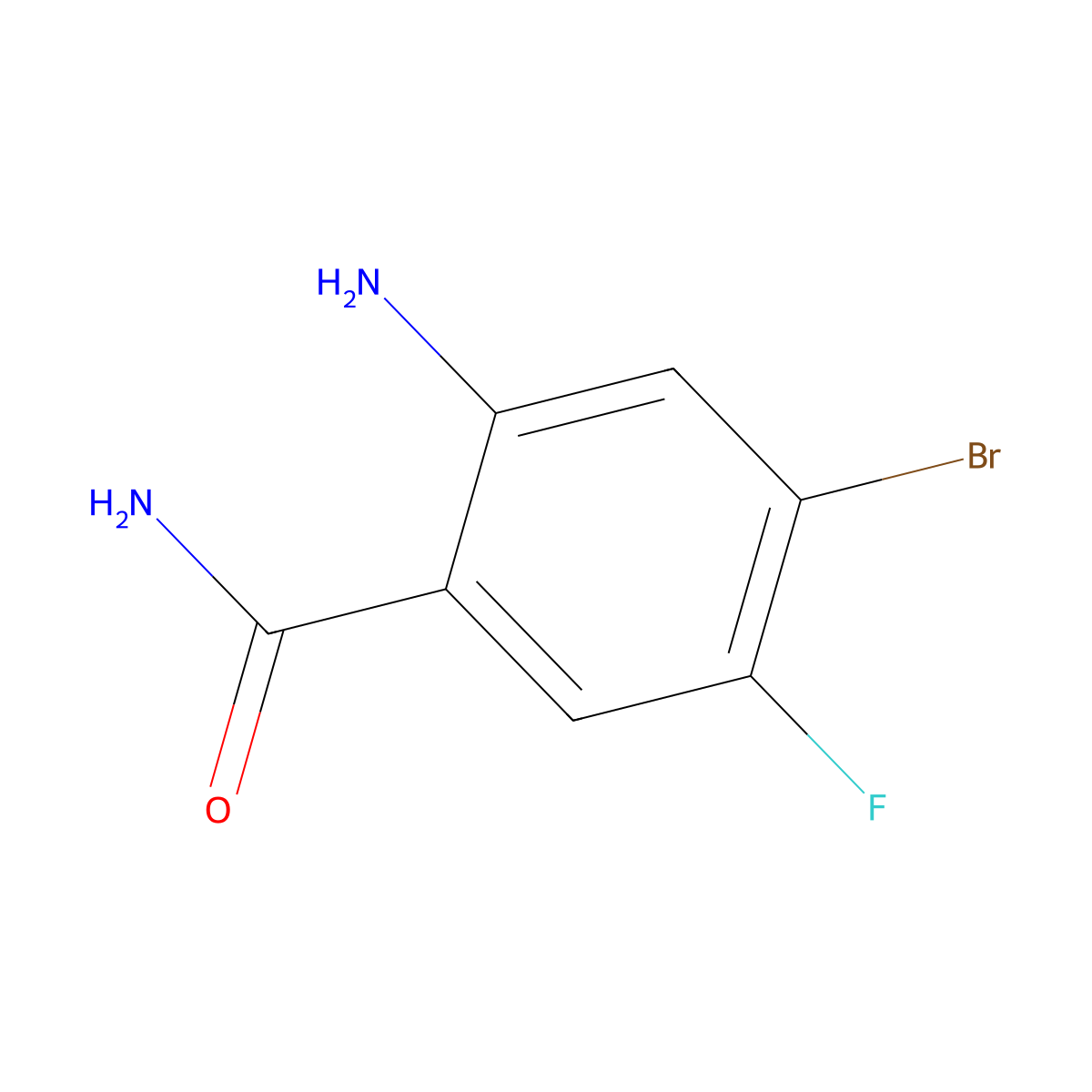 2-Amino-4-bromo-5-fluorobenzamide molecular structure, CAS 1872104-35-2