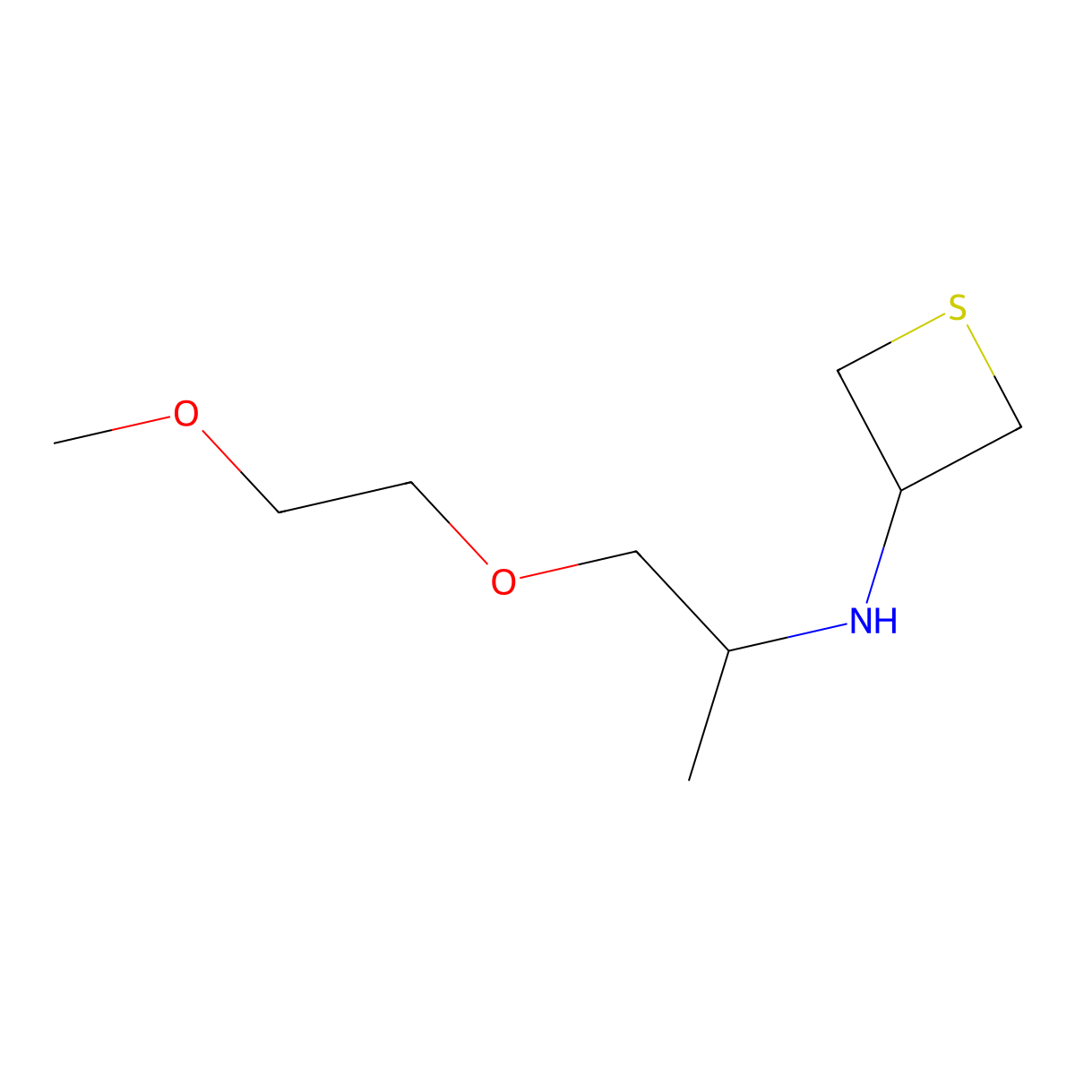 N-(1-(2-Methoxyethoxy)propan-2-yl)thietan-3-amine molecular structure, CAS 1872124-23-6