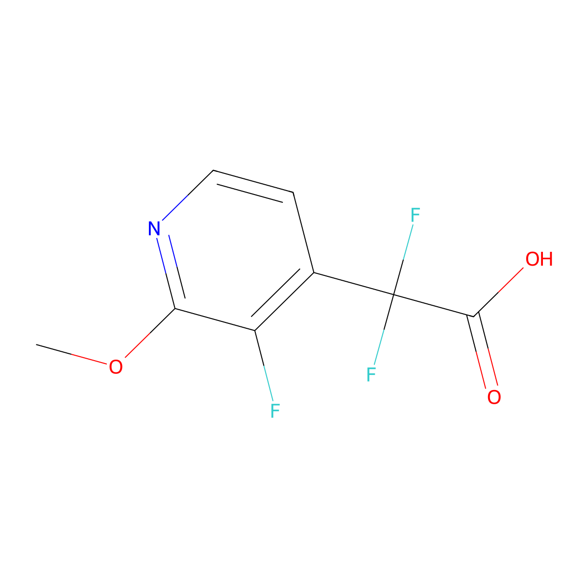 2,2-Difluoro-2-(3-fluoro-2-methoxypyridin-4-yl)acetic acid molecular structure, CAS 1872149-72-8