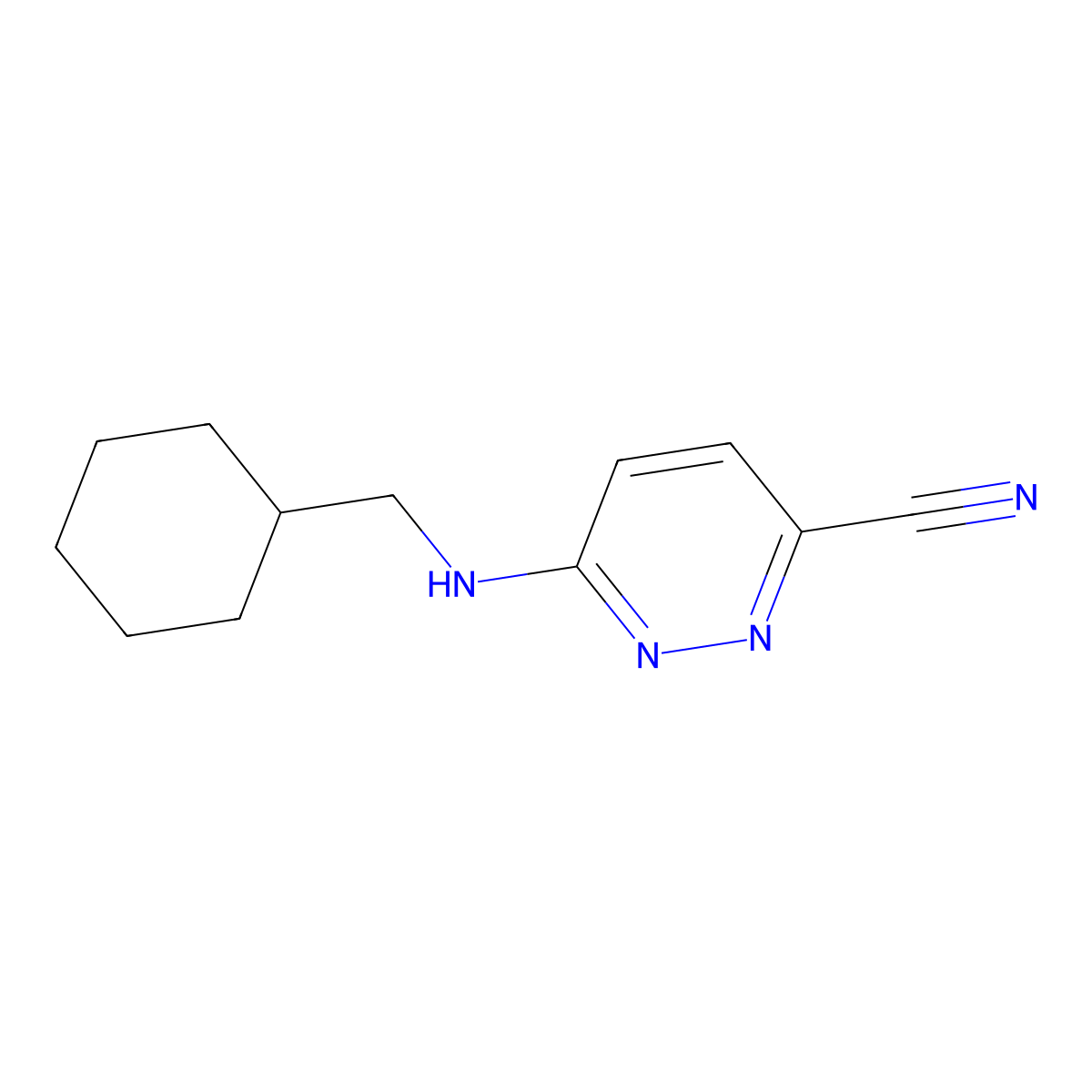 6-[(Cyclohexylmethyl)amino]pyridazine-3-carbonitrile molecular structure, CAS 1872163-81-9