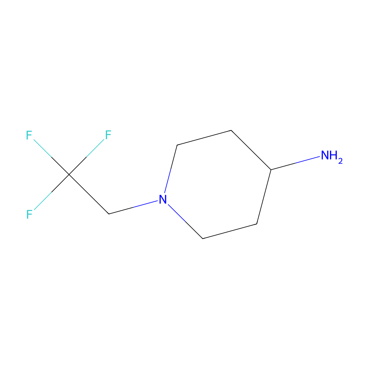 1-(2,2,2-Trifluoroethyl)piperidin-4-amine molecular structure, CAS 187217-99-8