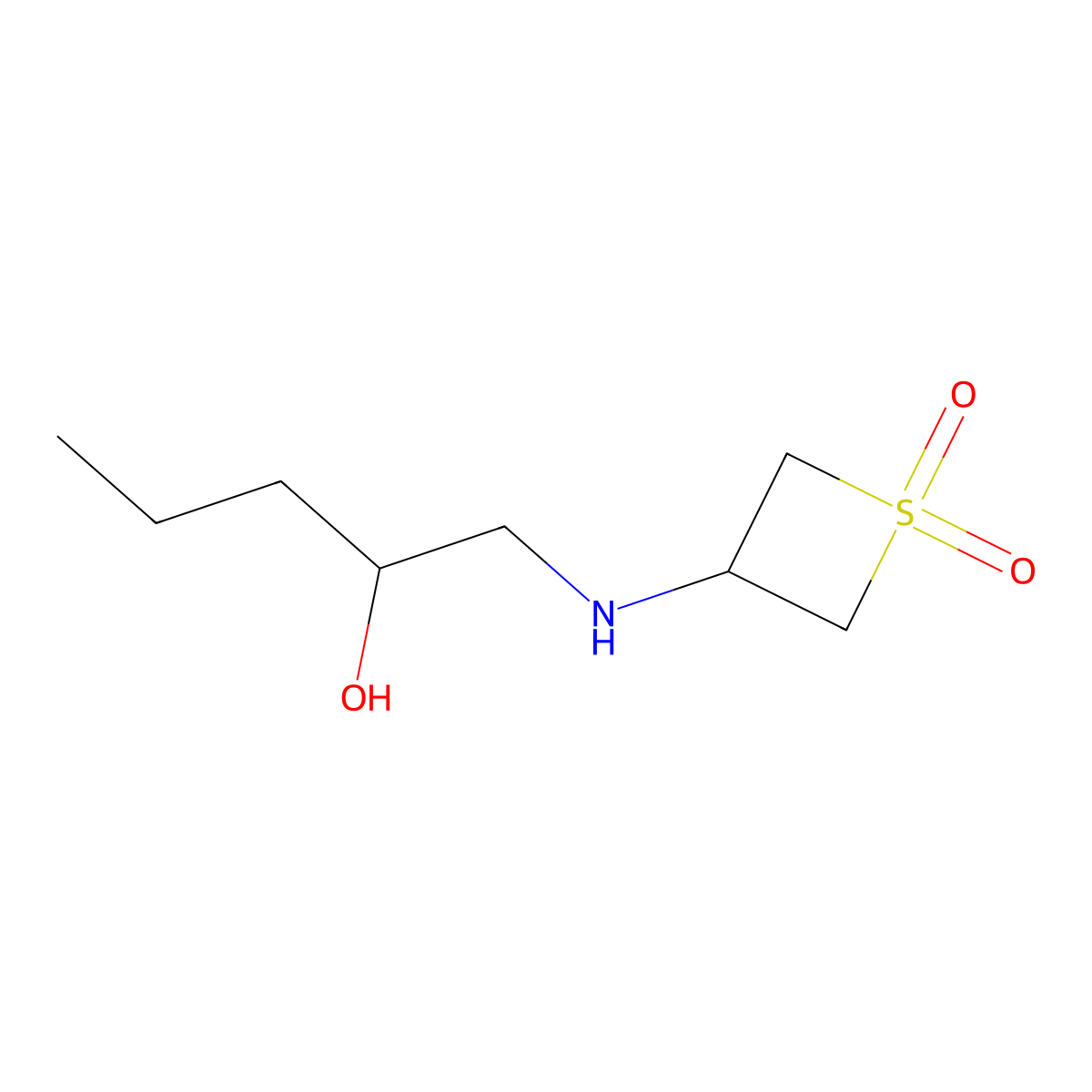 3-((2-Hydroxypentyl)amino)thietane 1,1-dioxide molecular structure, CAS 1872172-42-3