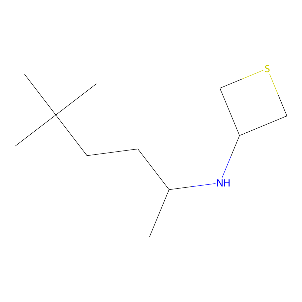 N-(5,5-Dimethylhexan-2-yl)thietan-3-amine molecular structure, CAS 1872173-37-9