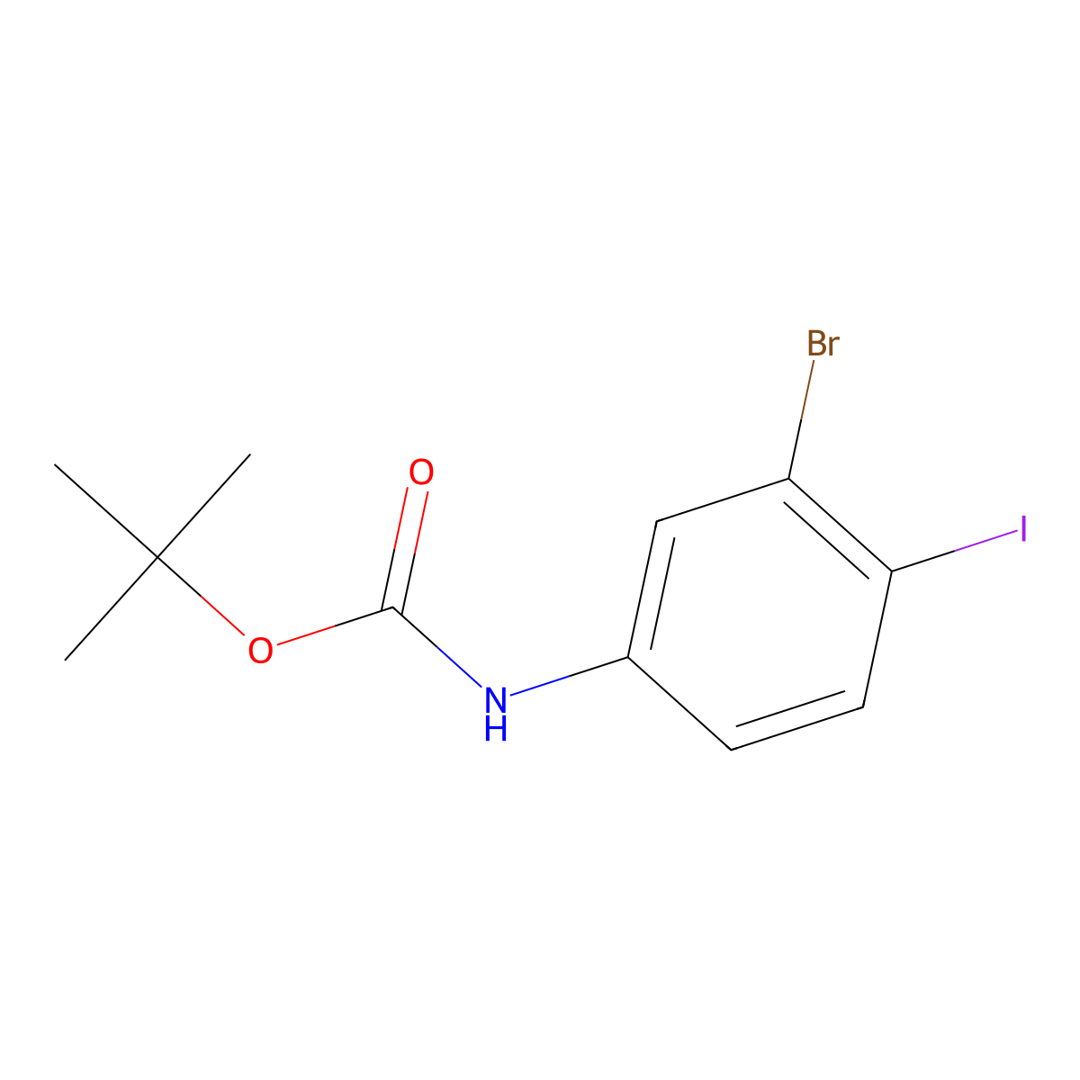 tert-Butyl (3-bromo-4-iodophenyl)carbamate molecular structure, CAS 1872181-15-1