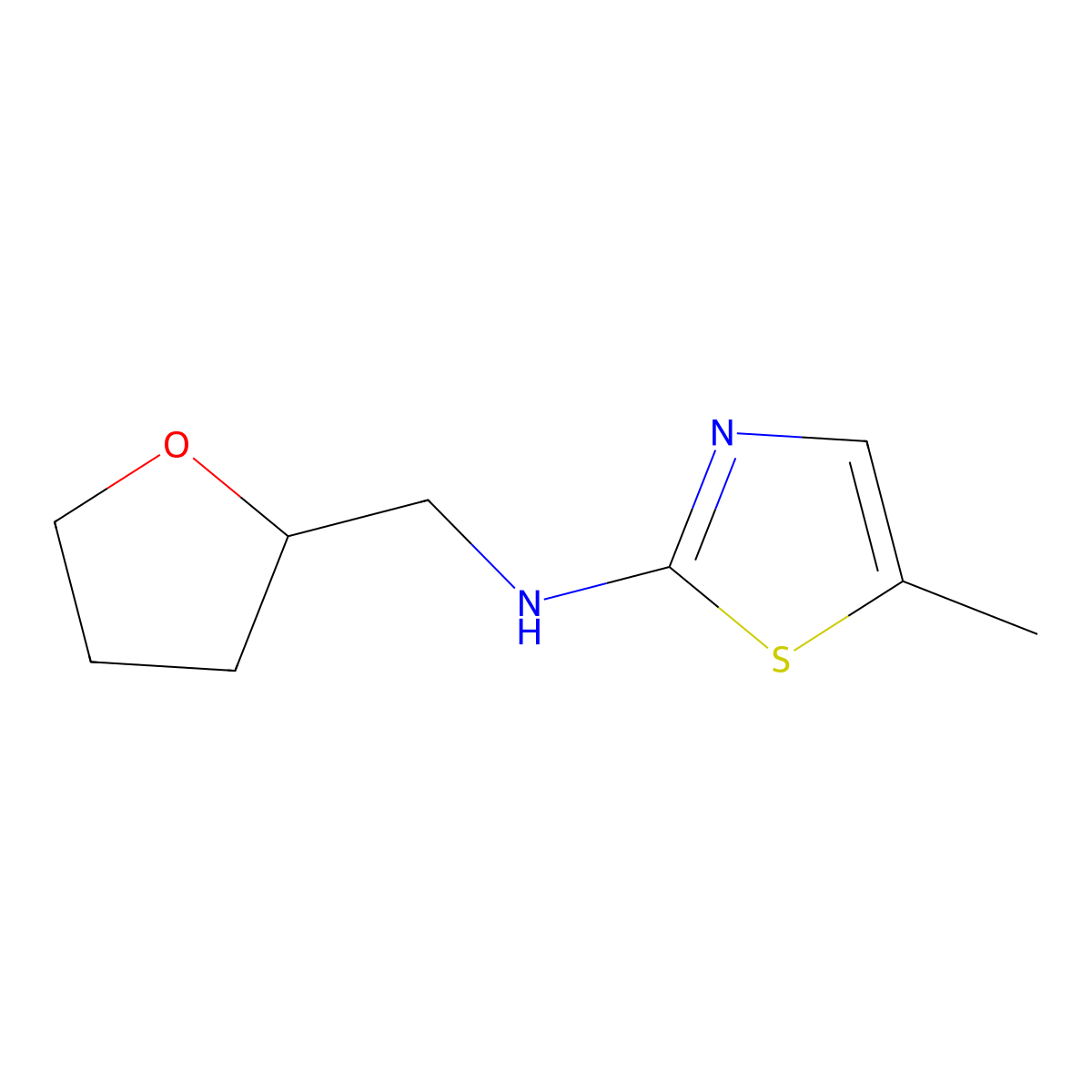 5-methyl-N-[(oxolan-2-yl)methyl]-1,3-thiazol-2-amine molecular structure, CAS 1872197-72-2