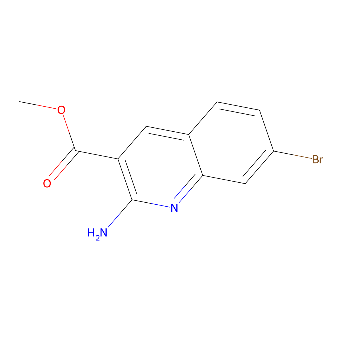 Methyl 2-amino-7-bromoquinoline-3-carboxylate molecular structure, CAS 1872205-46-3