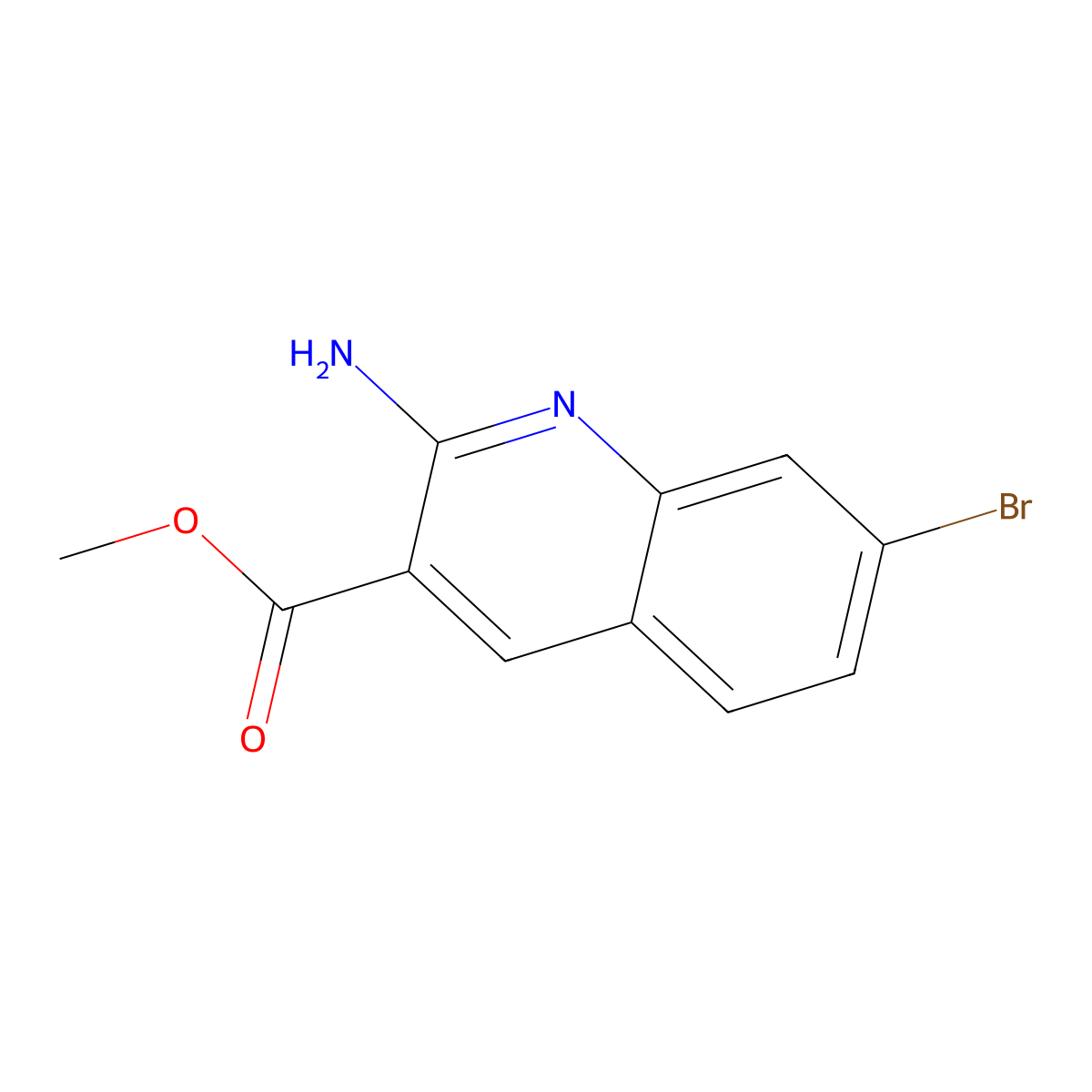 Methyl 2-amino-7-bromoquinoline-3-carboxylate molecular structure, CAS 1872205-46-3