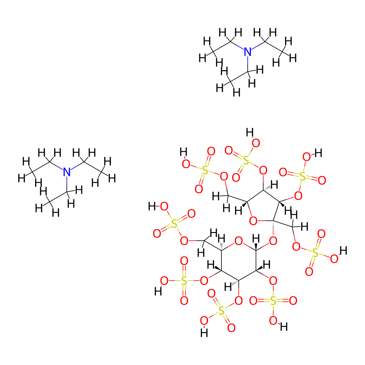 Sucrose octasulfate triethylammonium salt molecular structure, CAS 1872209-29-4