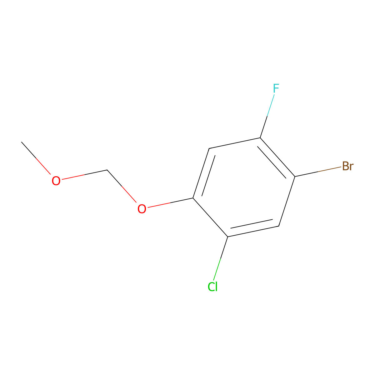 1-Bromo-5-chloro-2-fluoro-4-(methoxymethoxy)benzene molecular structure, CAS 1872221-96-9