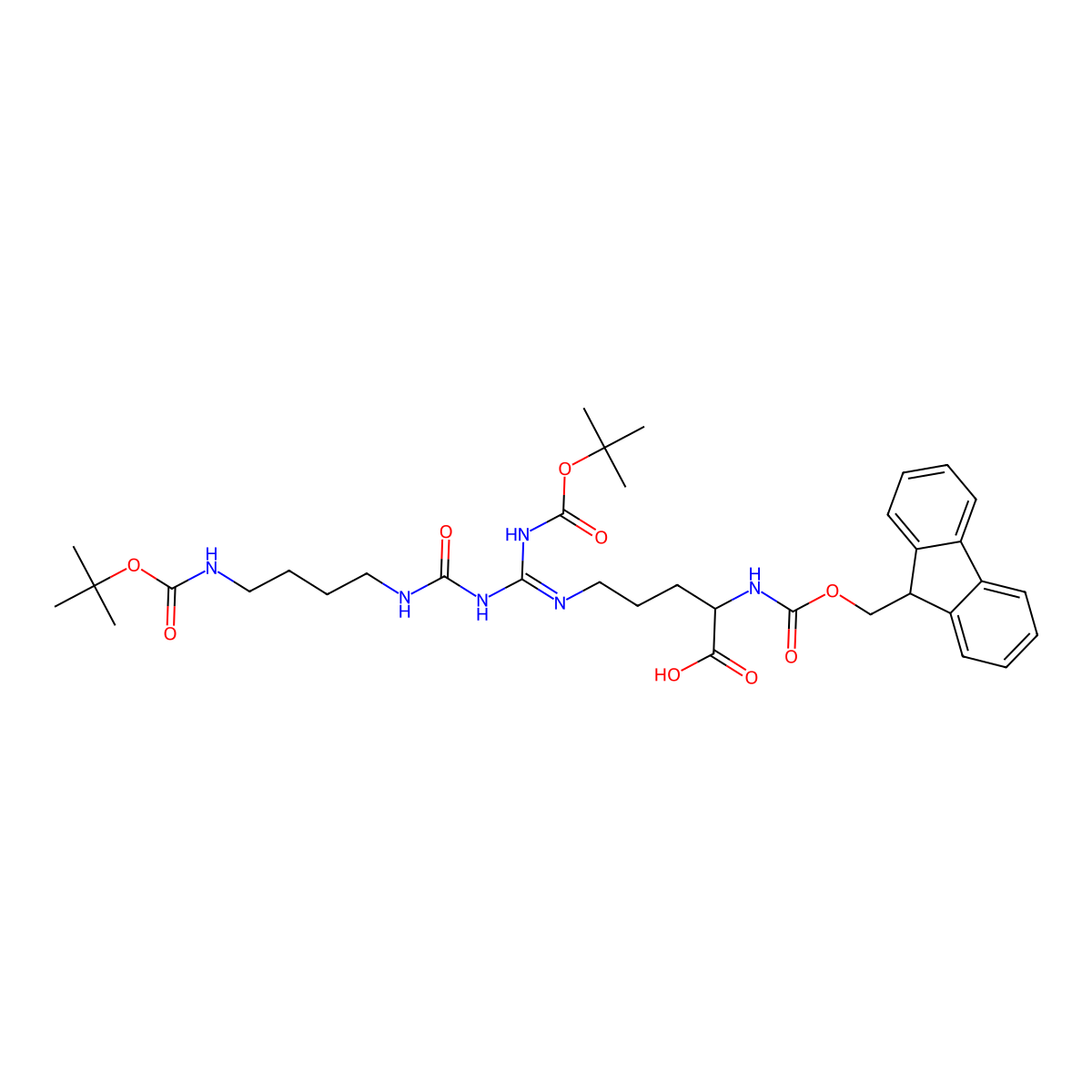 Fmoc-L-Arg(Boc,Bu-NHBoc)-OH molecular structure, CAS 1872226-95-3