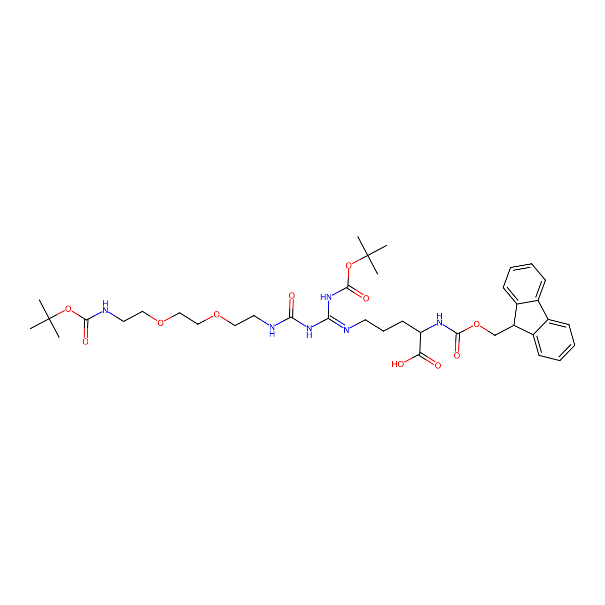 Fmoc-L-Arg(Boc,PEG(2)-NHBoc)-OH molecular structure, CAS 1872226-96-4