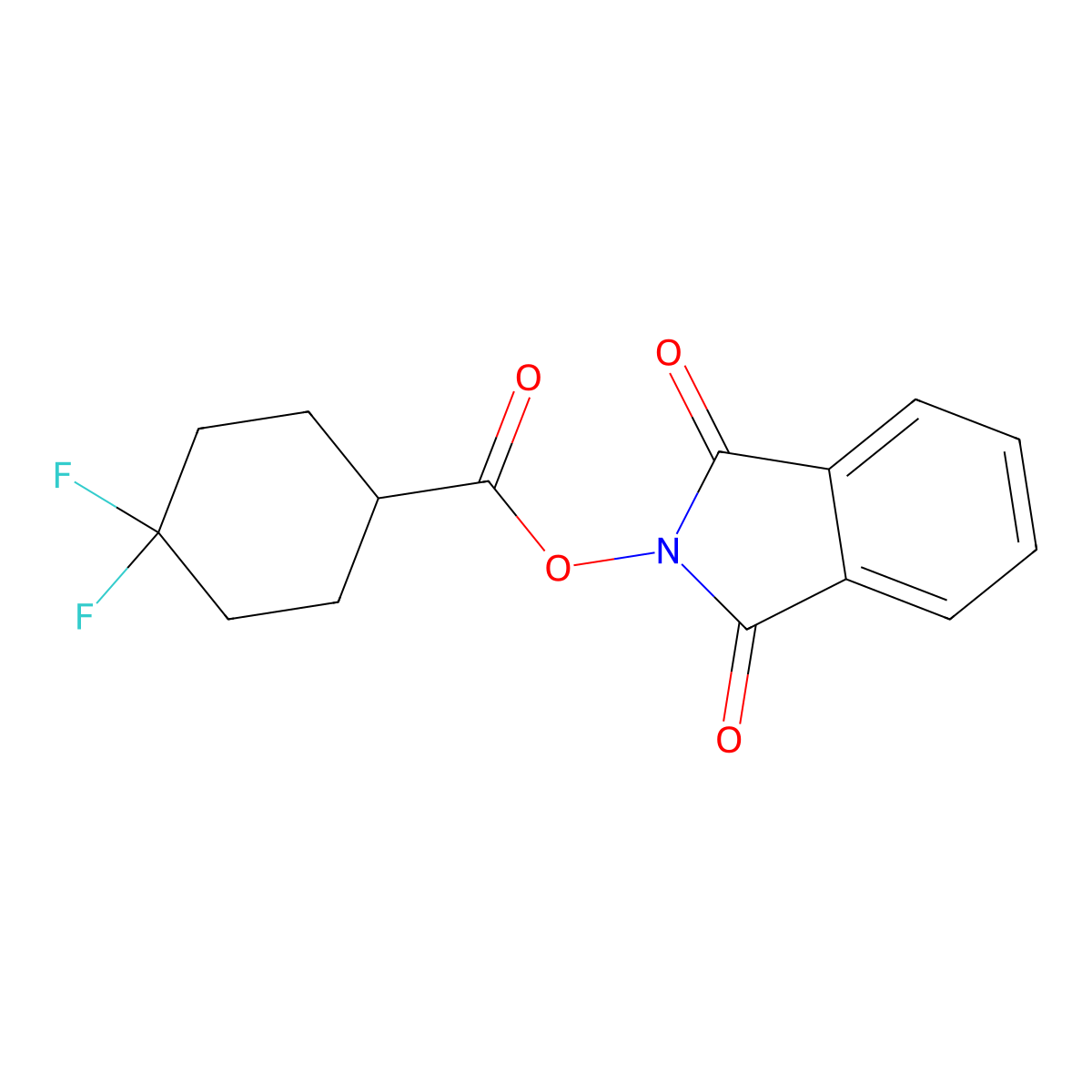 1,3-dioxo-2,3-dihydro-1H-isoindol-2-yl 4,4-difluorocyclohexane-1-carboxylate molecular structure, CAS 1872262-72-0