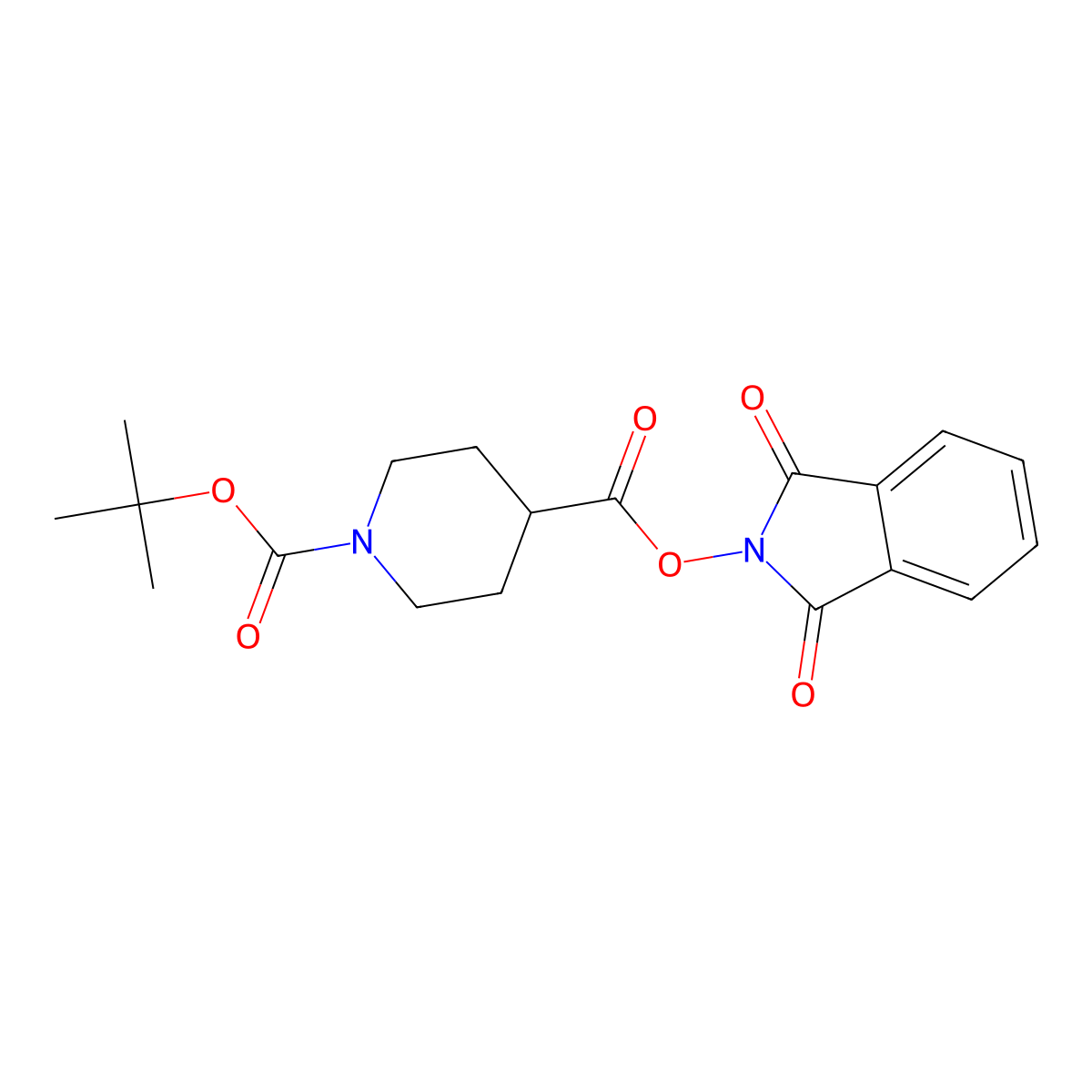 1-(Tert-butyl) 4-(1,3-dioxoisoindolin-2-YL) piperidine-1,4-dicarboxylate molecular structure, CAS 1872262-73-1