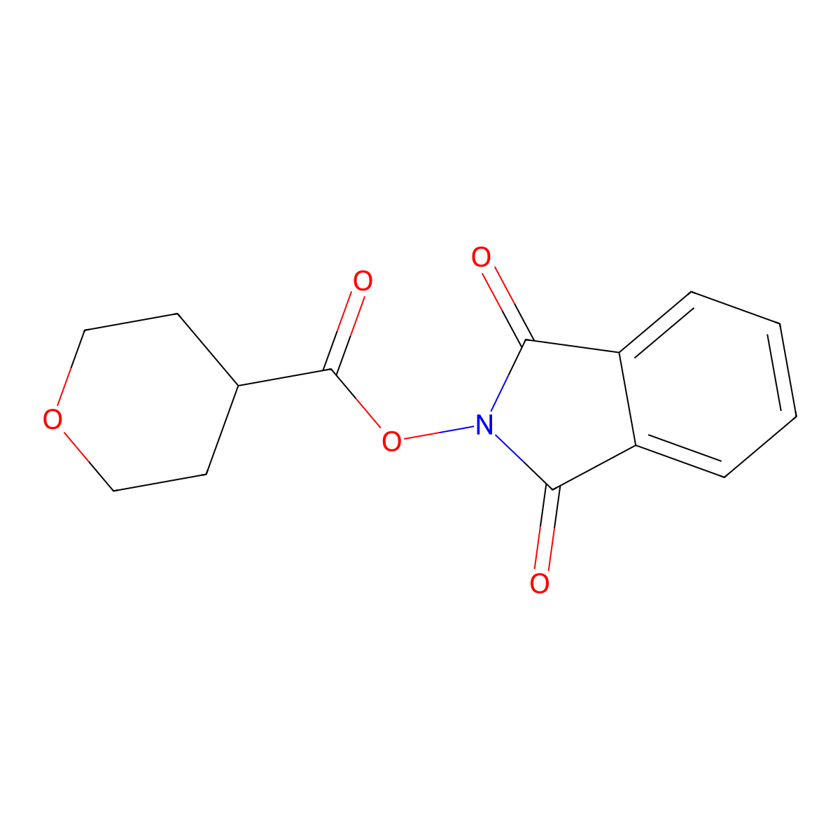 1,3-dioxo-2,3-dihydro-1H-isoindol-2-yl oxane-4-carboxylate molecular structure, CAS 1872262-74-2