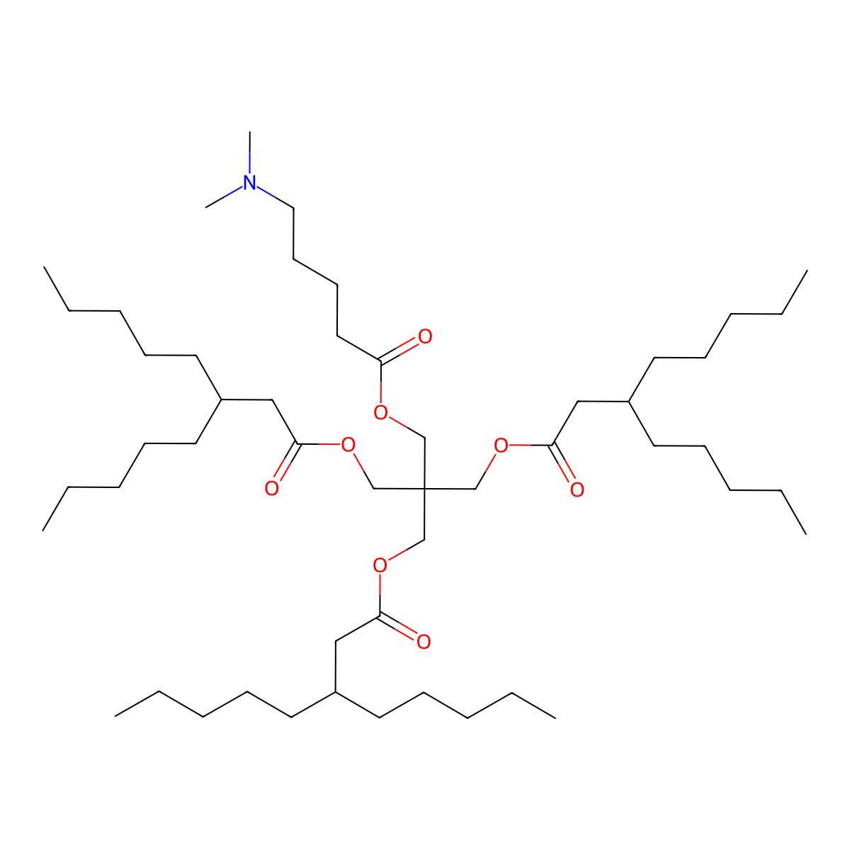 3-((5-(Dimethylamino) pentanoyl)oxy)2,2-bis(((3-pentyloctanoyl)oxy)methyl)propyl 3-pentyloctanoate molecular structure, CAS 1872269-57-2