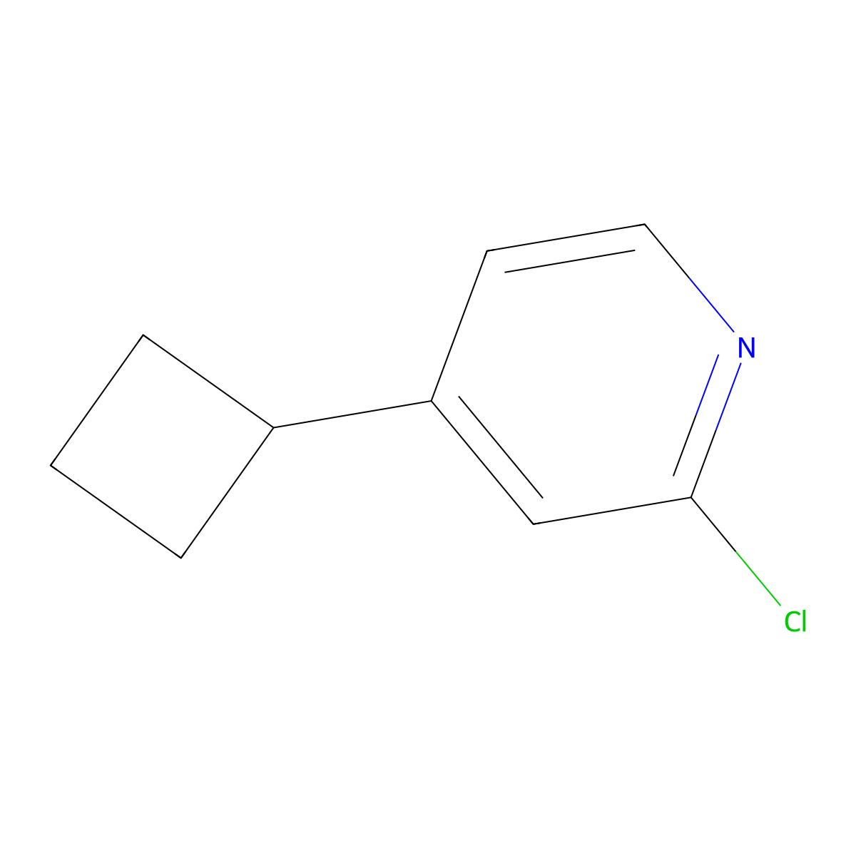 2-Chloro-4-cyclobutylpyridine molecular structure, CAS 1872272-78-0