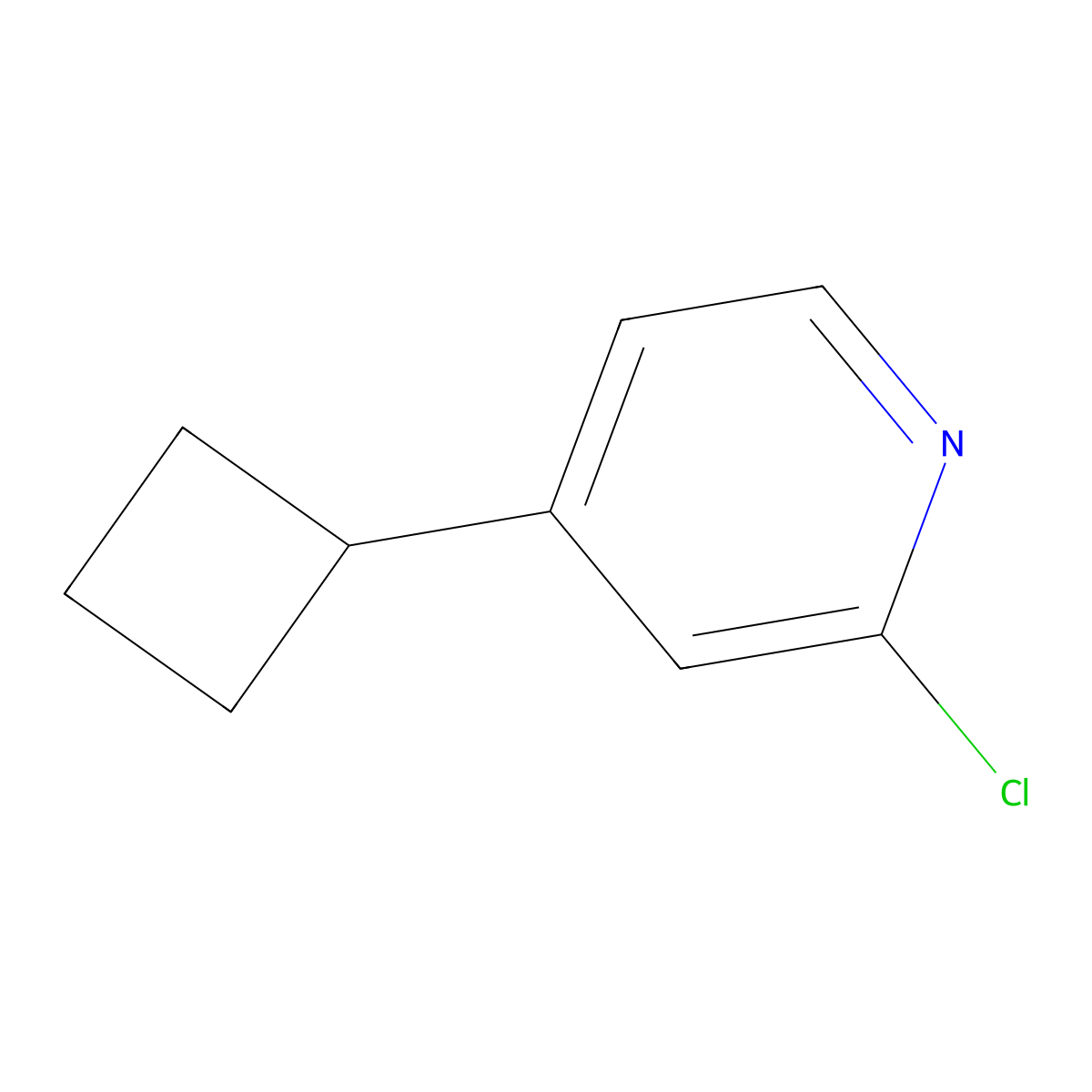 2-Chloro-4-cyclobutylpyridine molecular structure, CAS 1872272-78-0