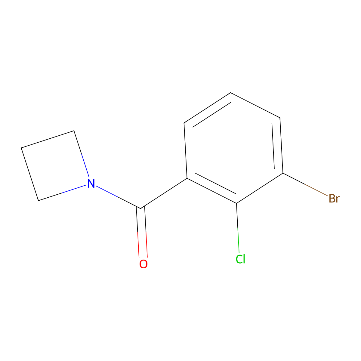 1-(3-Bromo-2-chlorobenzoyl)azetidine molecular structure, CAS 1872280-20-0