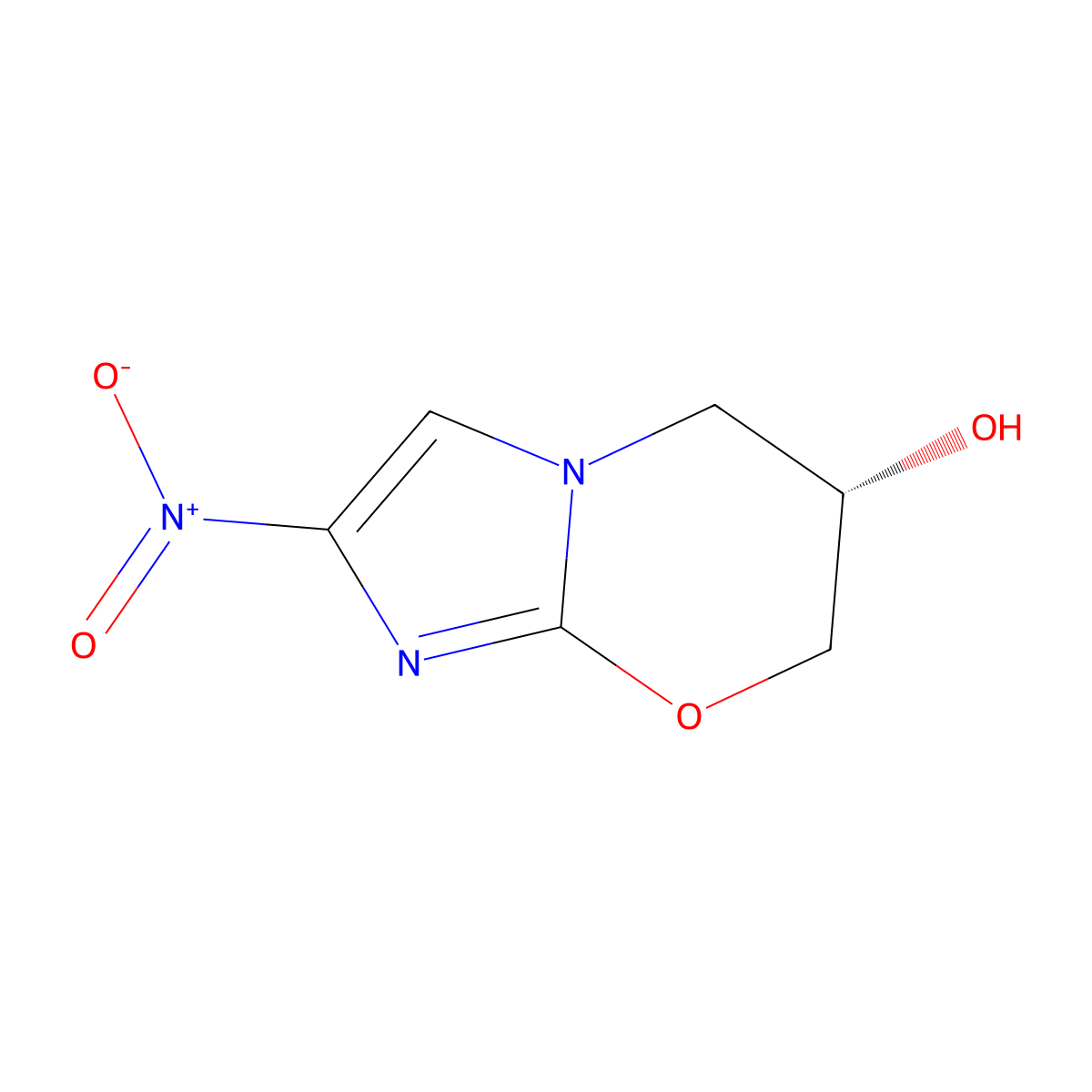 (S)-2-nitro-6,7-dihydro-5H-imidazo(2,1-b)(1,3)oxazin-6-ol molecular structure, CAS 187235-08-1