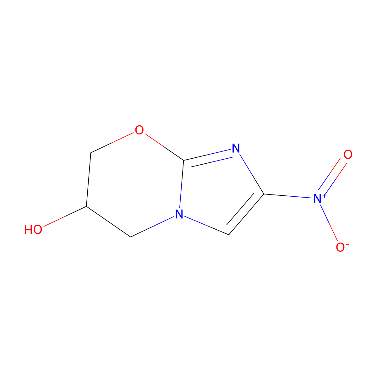 (R)-2-Nitro-6,7-dihydro-5H-imidazo[2,1-b][1,3]oxazin-6-ol molecular structure, CAS 187235-13-8