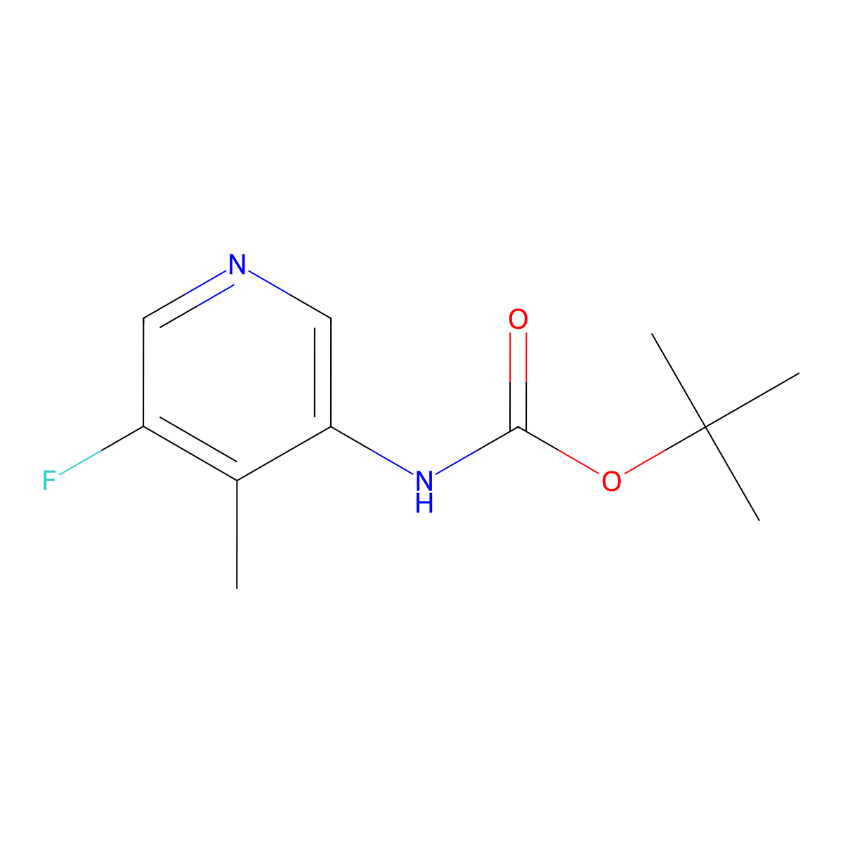 tert-Butyl (5-fluoro-4-methylpyridin-3-yl)carbamate molecular structure, CAS 1872370-52-9