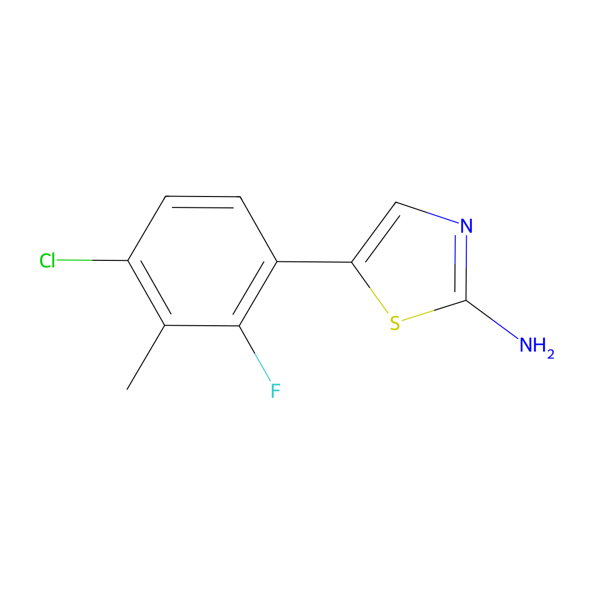 5-(4-Chloro-2-fluoro-3-methylphenyl)thiazol-2-amine molecular structure, CAS 1872377-49-5