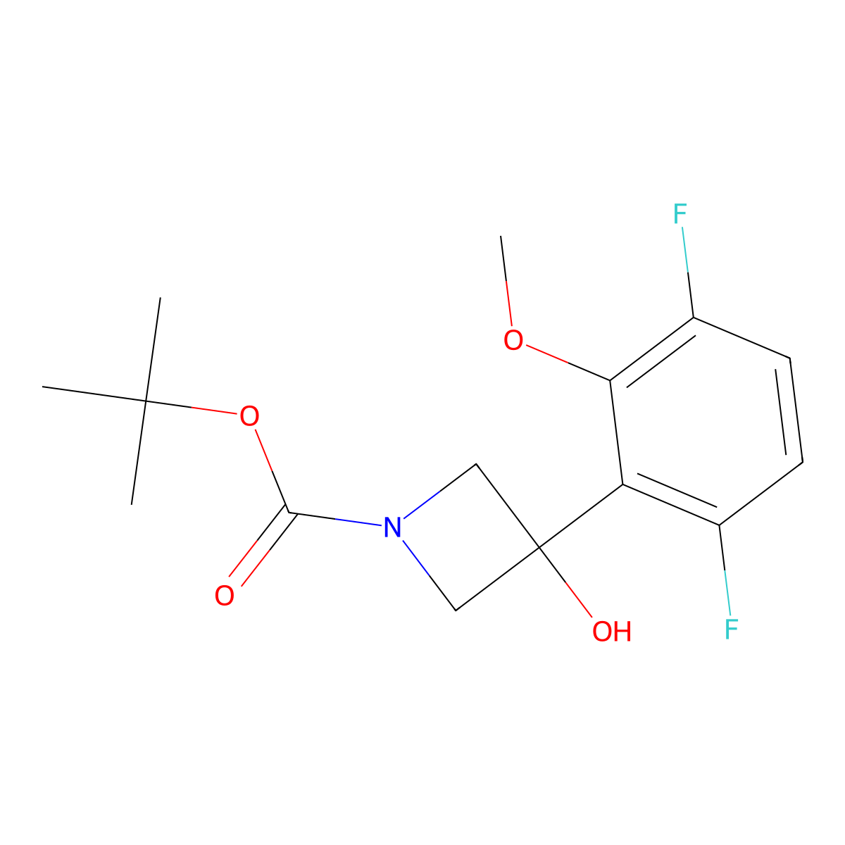 tert-Butyl 3-(3,6-difluoro-2-methoxyphenyl)-3-hydroxyazetidine-1-carboxylate molecular structure, CAS 1872383-15-7