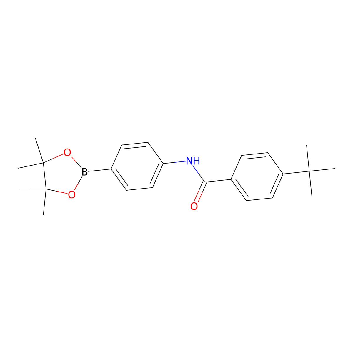 4-tert-butyl-N-(4-(4,4,5,5-tetramethyl-1,3,2-dioxaborolan-2-yl)phenyl)benzamide molecular structure, CAS 1872388-26-5