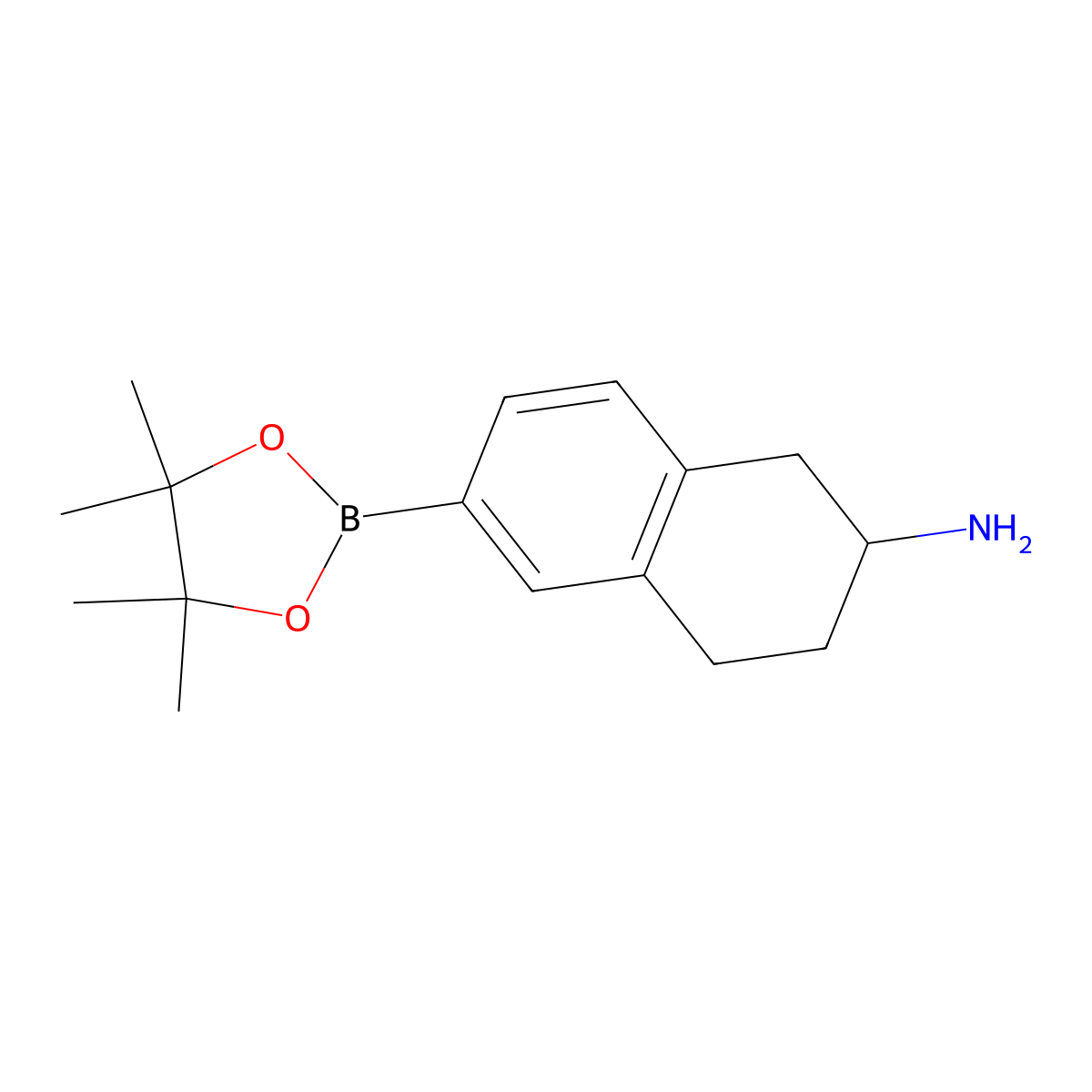 6-(4,4,5,5-Tetramethyl-1,3,2-dioxaborolan-2-yl)-1,2,3,4-tetrahydronaphthalen-2-amine molecular structure, CAS 1872408-18-8