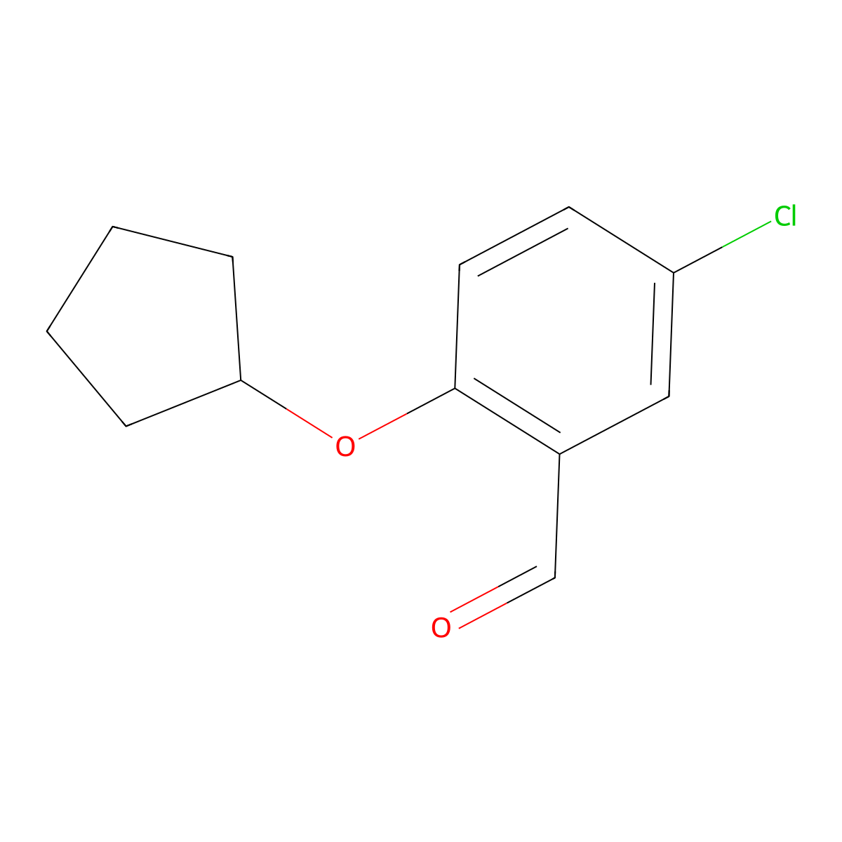 5-Chloro-2-(cyclopentyloxy)benzaldehyde molecular structure, CAS 187241-82-3