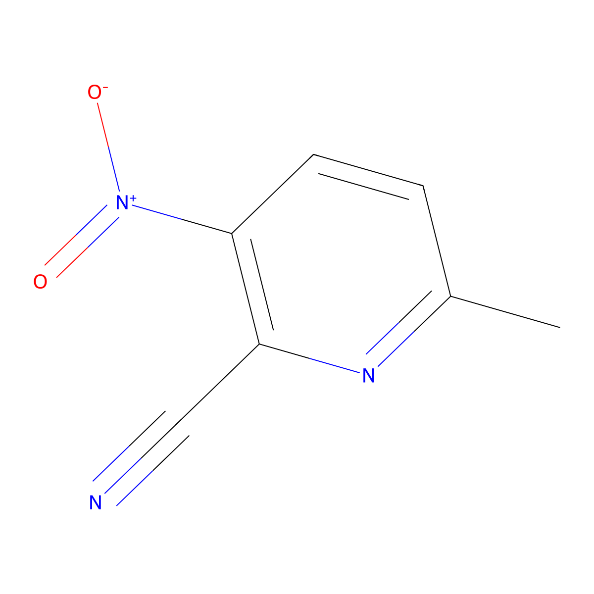 6-Methyl-3-nitro-pyridine-2-carbonitrile molecular structure, CAS 187242-90-6