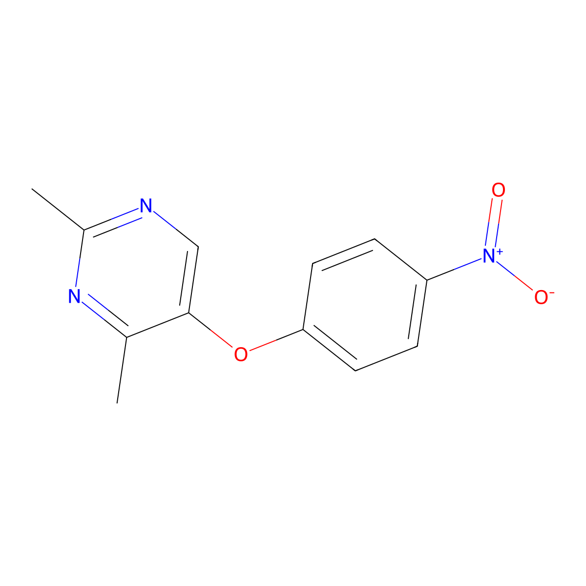 2,4-Dimethyl-5-(4-nitrophenoxy)pyrimidine molecular structure, CAS 1872428-94-8