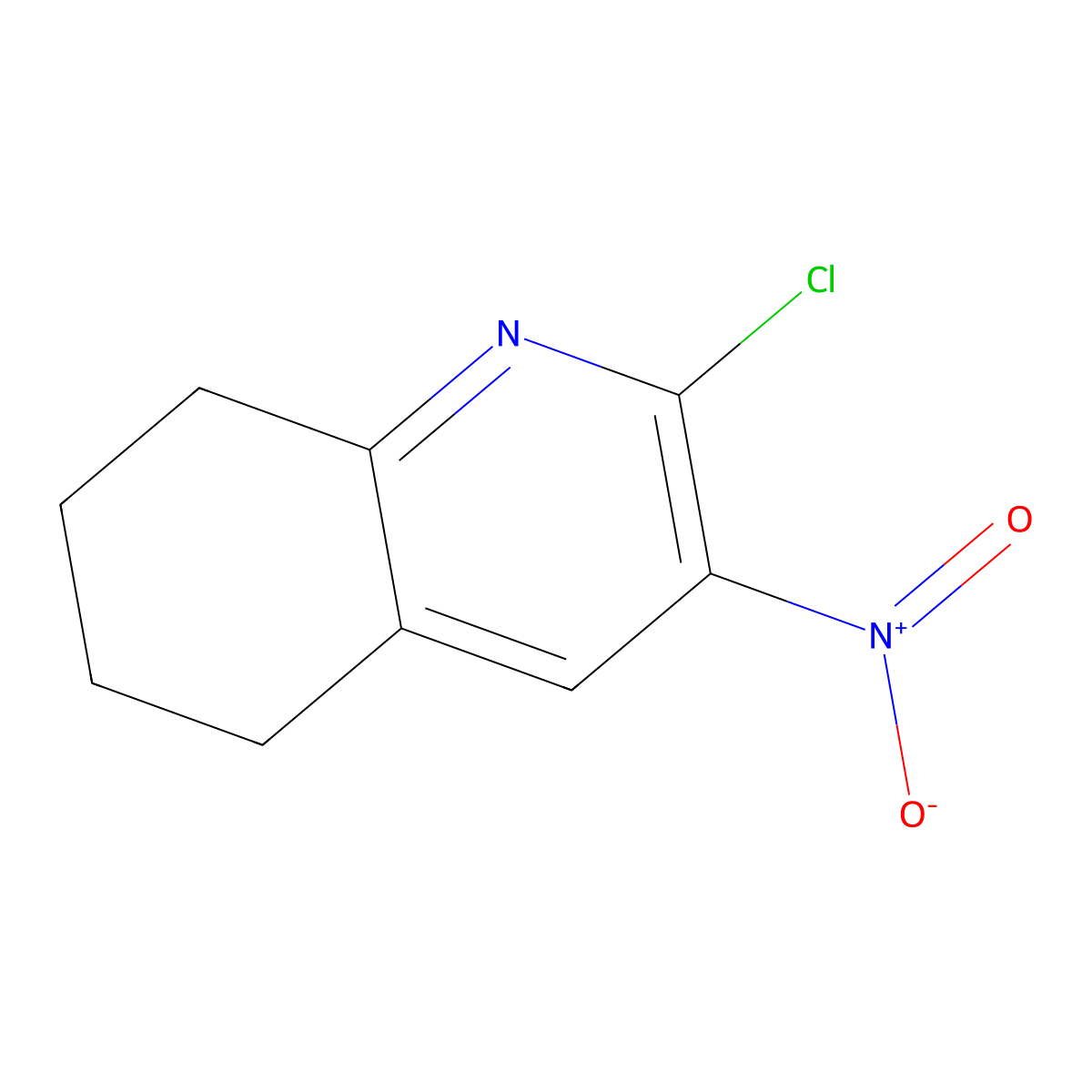 2-Chloro-3-nitro-5,6,7,8-tetrahydroquinoline molecular structure, CAS 187243-00-1
