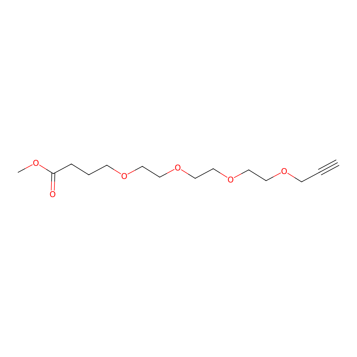 Propargyl-PEG4-(CH2)3-methyl ester molecular structure, CAS 1872433-63-0