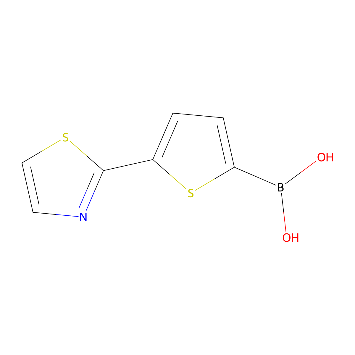5-(2-Thiazolyl)thiophene-2-boronic acid molecular structure, CAS 1872434-79-1