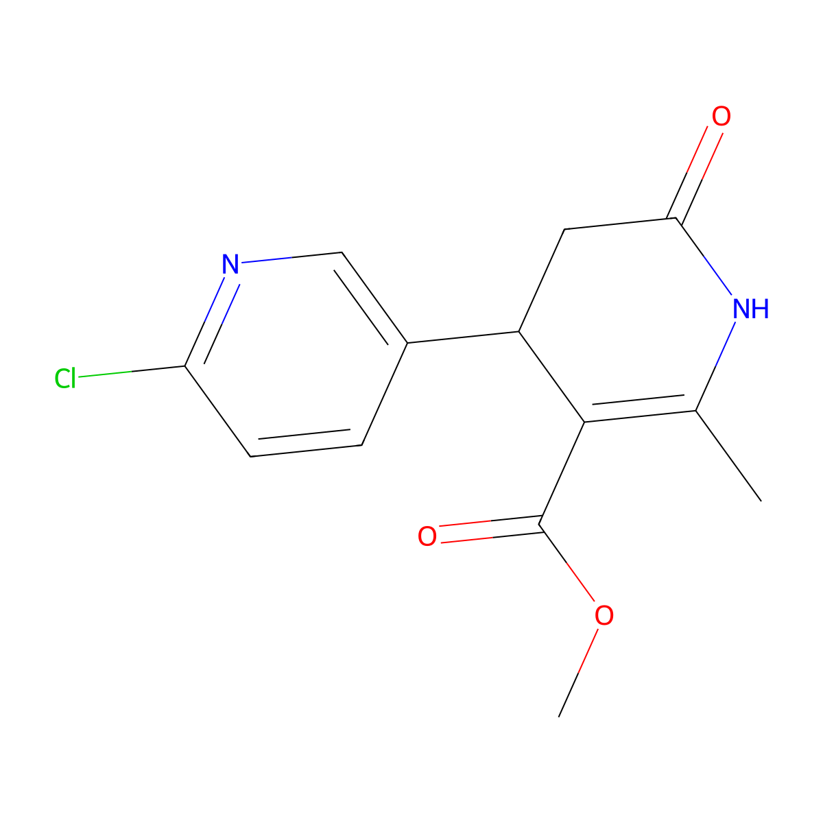 Methyl 6-chloro-2'-methyl-6'-oxo-1',4',5',6'-tetrahydro-[3,4'-bipyridine]-3'-carboxylate molecular structure, CAS 1872437-23-4
