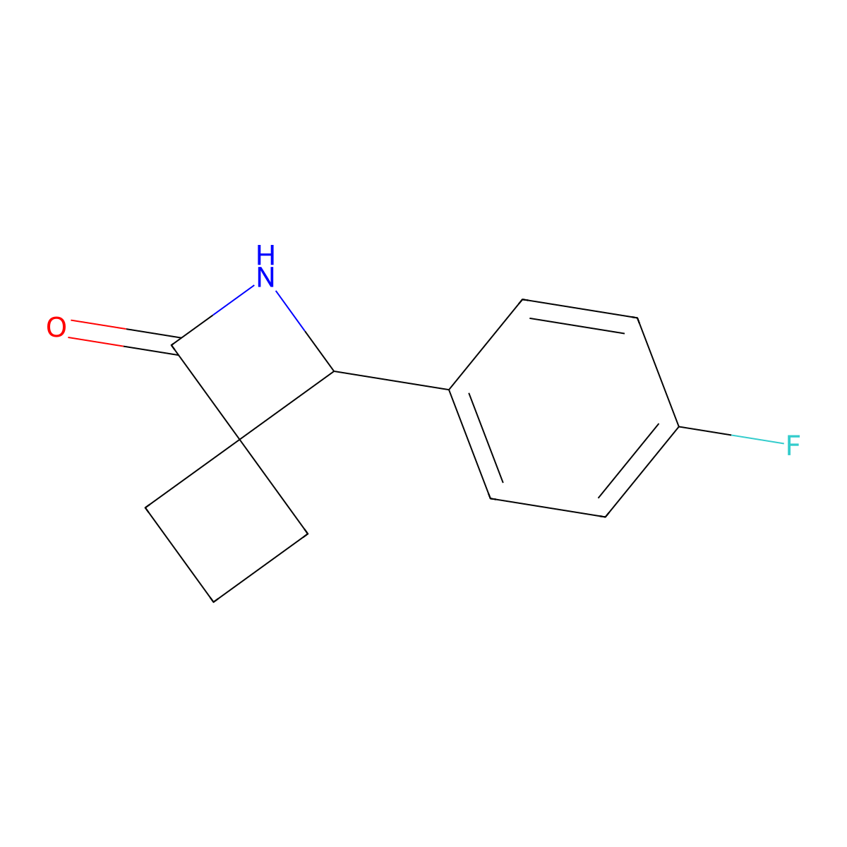 3-(4-Fluorophenyl)-2-azaspiro[3.3]heptan-1-one molecular structure, CAS 1872447-17-0