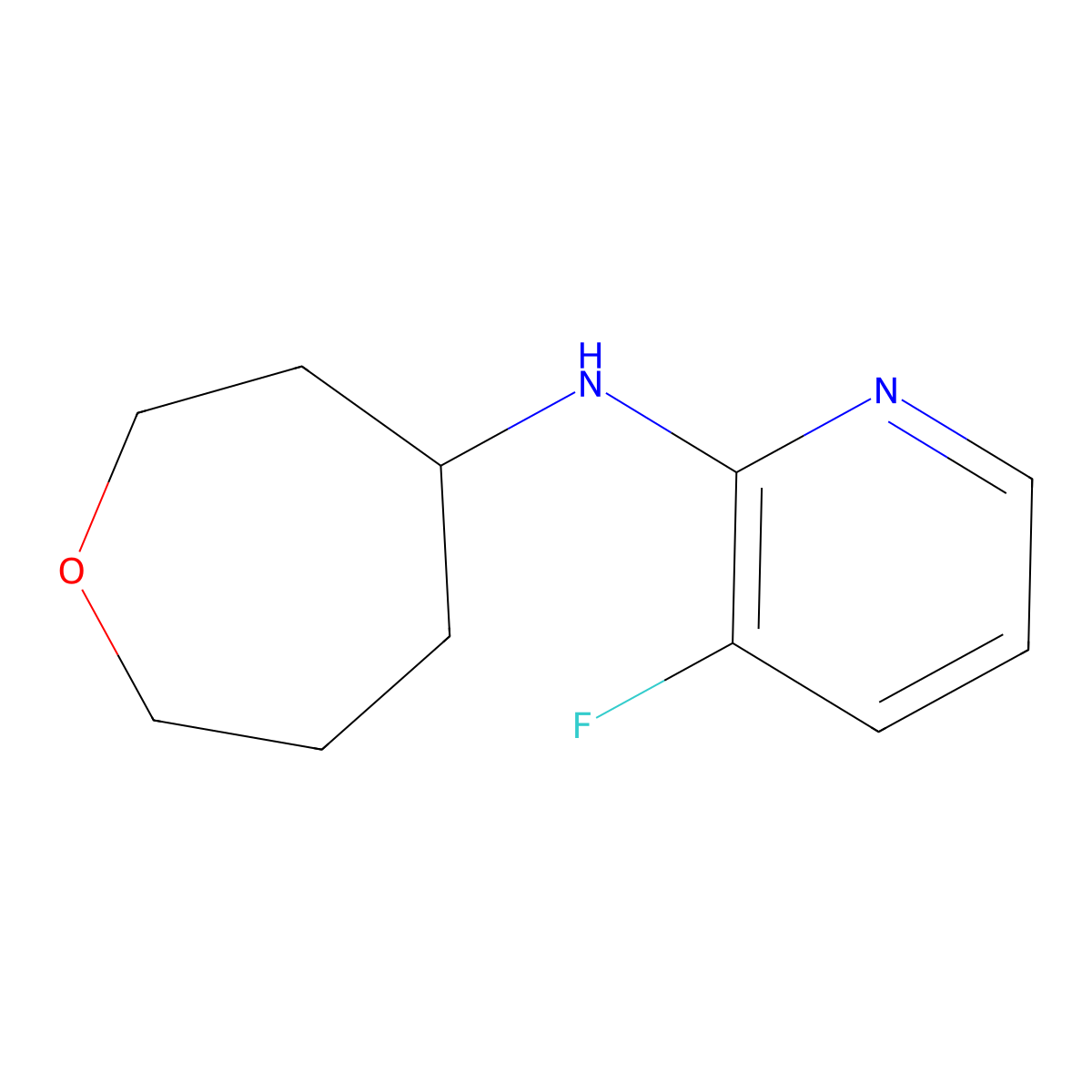 3-fluoro-N-(oxepan-4-yl)pyridin-2-amine molecular structure, CAS 1872485-83-0