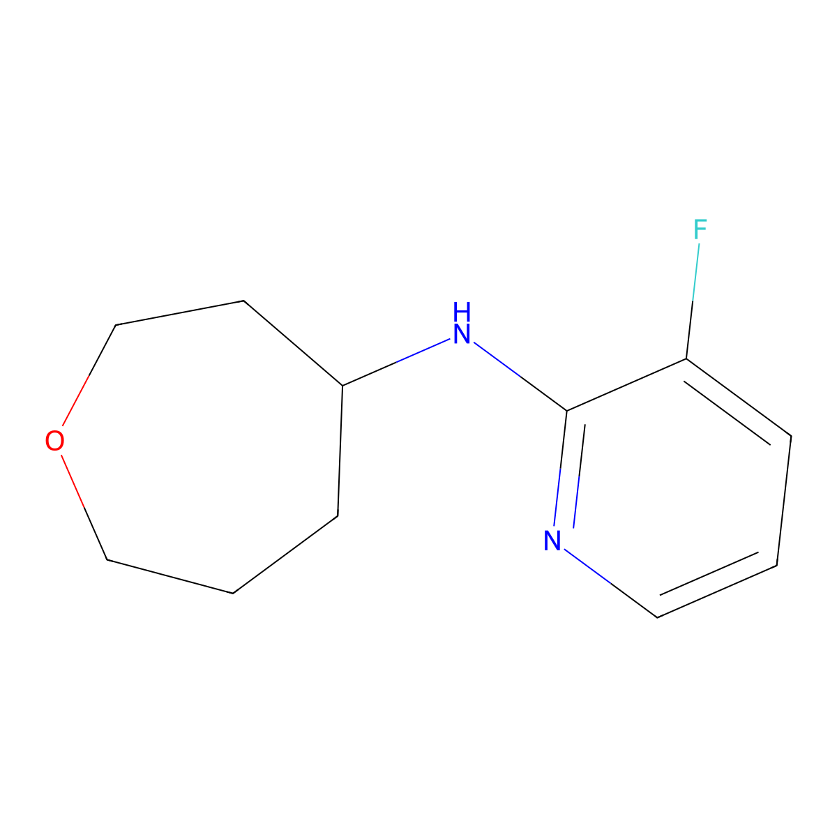 3-fluoro-N-(oxepan-4-yl)pyridin-2-amine molecular structure, CAS 1872485-83-0