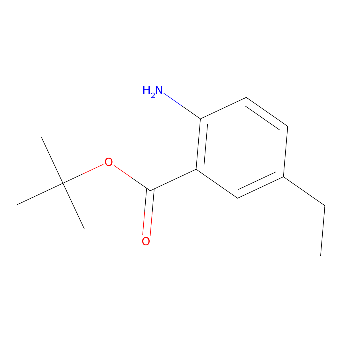 Tert-butyl 2-amino-5-ethylbenzoate molecular structure, CAS 1872496-19-9