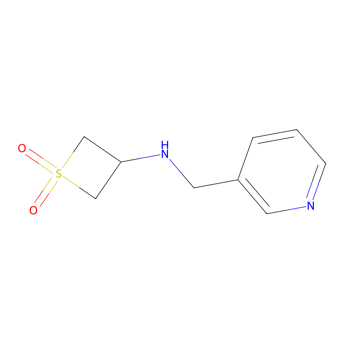 3-{[(Pyridin-3-yl)methyl]amino}-1lambda6-thietane-1,1-dione molecular structure, CAS 1872501-35-3