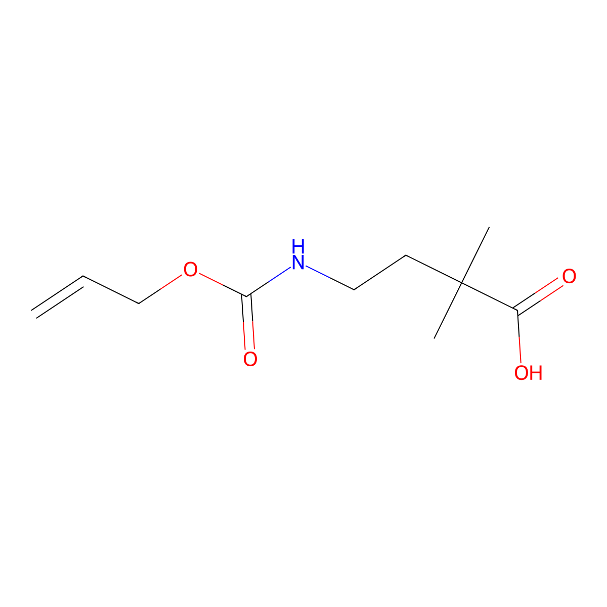 2,2-Dimethyl-4-{[(prop-2-en-1-yloxy)carbonyl]amino}butanoic acid molecular structure, CAS 1872527-48-4