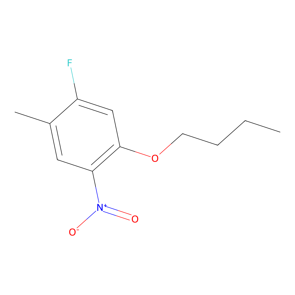 1-Butoxy-5-fluoro-4-methyl-2-nitrobenzene molecular structure, CAS 1872536-47-4
