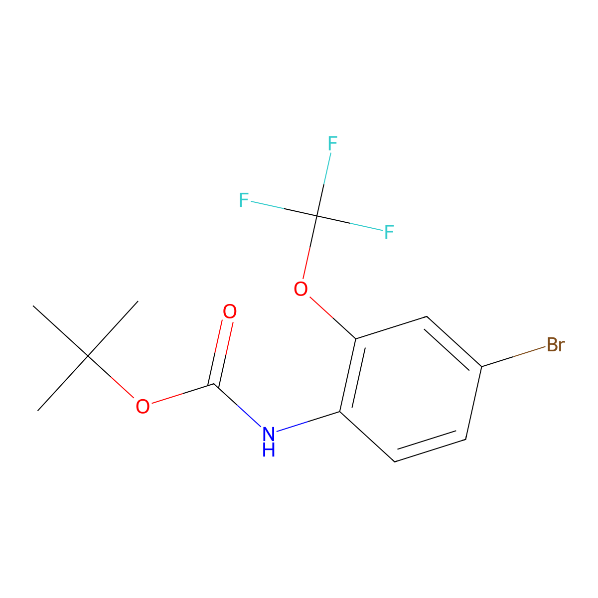tert-Butyl (4-bromo-2-(trifluoromethoxy)phenyl)carbamate molecular structure, CAS 1872574-30-5